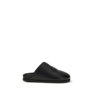 Givenchy Black Calf Leather Bos Taurus Mules