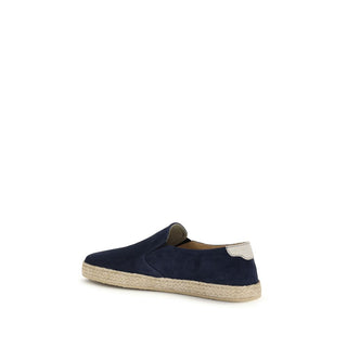 Brunello Cucinelli Blue Calf Leather Bos Taurus Espadrilles