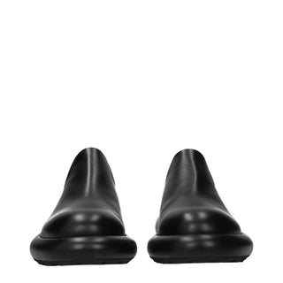 Jil Sander Black Leather Slip-On Loafers