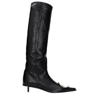 Jil Sander Black Leather Ankle Boots