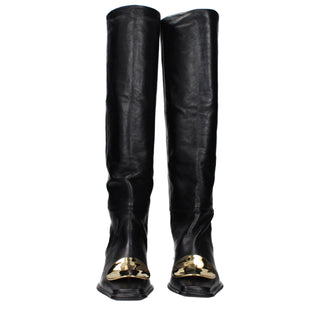 Jil Sander Black Leather Ankle Boots