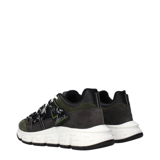 Versace Gray Leather Sneakers