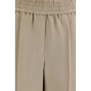 Brunello Cucinelli Beige Viscose Casual Pants