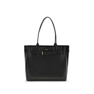 Tom Ford Black Calf Leather Bos Taurus Shoulder Bag