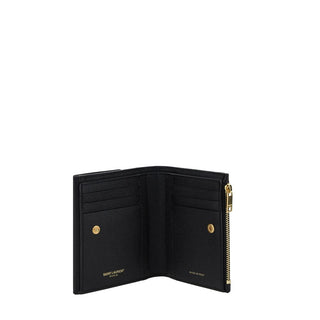 Saint Laurent Black Calf Leather Bos Taurus Wallet