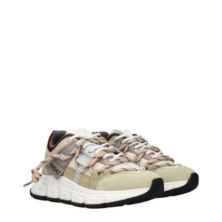 Versace Beige Leather Chunky Sneakers