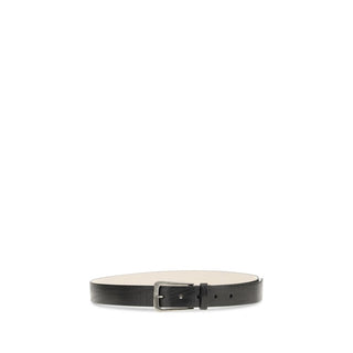 Brunello Cucinelli Black Calf Leather Bos Taurus Regular Belt