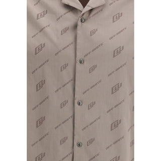 Off-White Beige Viscose Shortsleeve Shirt