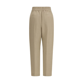 Brunello Cucinelli Beige Viscose Casual Pants