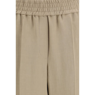 Brunello Cucinelli Beige Viscose Casual Pants