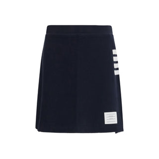 Thom Browne Blue Cotton Mini Skirt