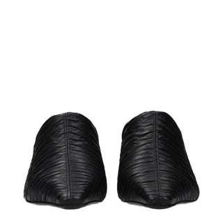 Jimmy Choo Black Leather Mid Heel Pumps