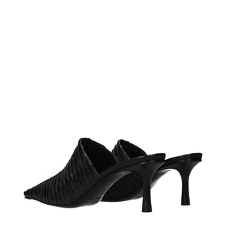 Jimmy Choo Black Leather Mid Heel Pumps