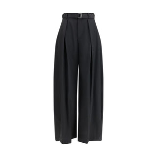 Sacai Black Polyester Casual Pants