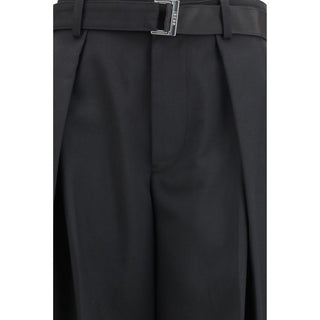 Sacai Black Polyester Casual Pants