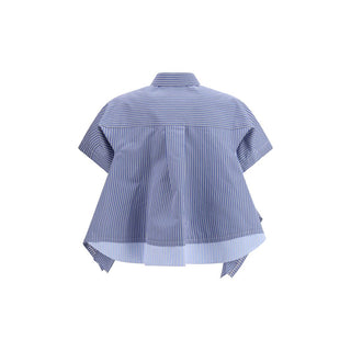 Sacai Blue Cotton Shortsleeve Shirt