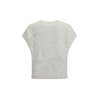 Brunello Cucinelli White Linen T-Shirt