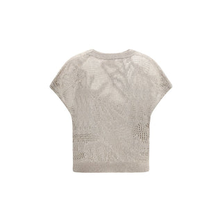 Brunello Cucinelli Beige Linen T-Shirt