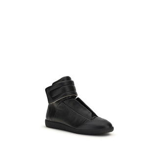 Margiela Black Calf Leather Bos Taurus High Top Sneakers