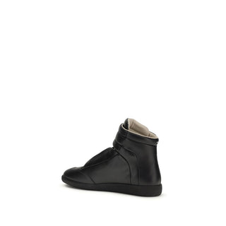 Margiela Black Calf Leather Bos Taurus High Top Sneakers