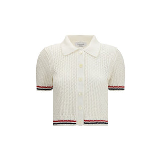 Thom Browne White Cotton Cardigan - VAZLUXE.COM