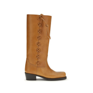Paris Texas Brown Calf Leather Bos Taurus Lace-Up Boots - VAZLUXE.COM