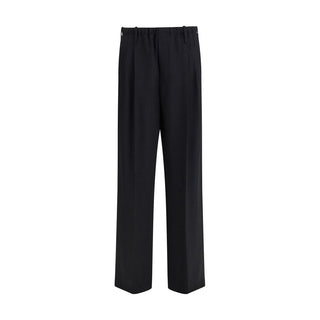 Brunello Cucinelli Black Fleece Wool Casual Pants
