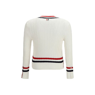 Thom Browne White Cotton Sweatshirt