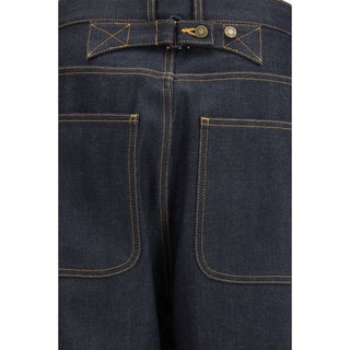 Thom Browne Blue Cotton Relaxed Fit Jeans