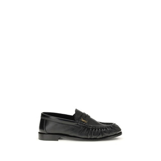 Saint Laurent Black Lamb Ovis Aries Aries Slip-On Loafers