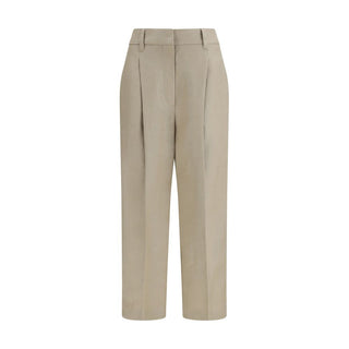 Brunello Cucinelli Beige Linen Casual Pants