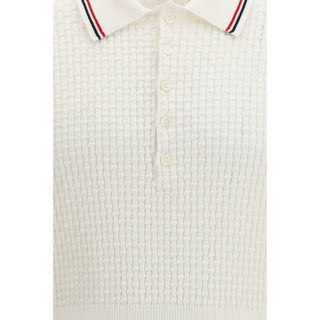 Thom Browne White Cotton Polo Shirt