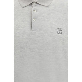 Brunello Cucinelli Gray Cotton Polo Shirt
