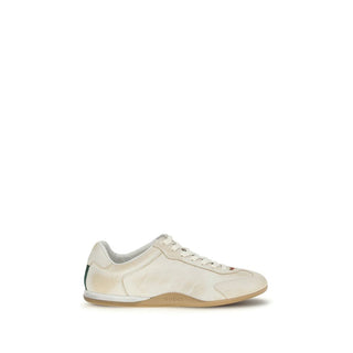 Gucci White Calf Leather Bos Taurus Low Top Sneakers - VAZLUXE.COM