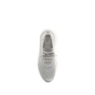 Brunello Cucinelli Gray Cotton Athletic Sneakers - VAZLUXE.COM