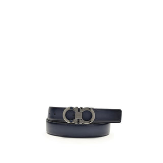 Ferragamo Black Calf Leather Bos Taurus Regular Belt - VAZLUXE.COM
