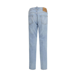 Dsquared² Blue Cotton Straight-Leg Jeans - VAZLUXE.COM