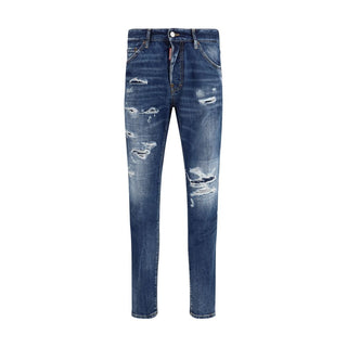 Dsquared² Blue Cotton Slim Fit Jeans - VAZLUXE.COM