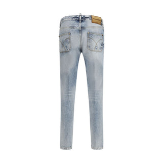 Dsquared² Blue Cotton Straight-Leg Jeans - VAZLUXE.COM