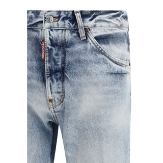 Dsquared² Blue Cotton Straight-Leg Jeans - VAZLUXE.COM