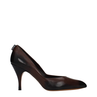 Miu Miu Brown Leather High Heel Pumps - VAZLUXE.COM
