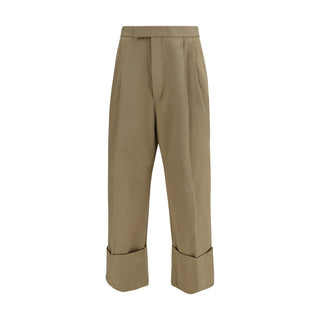Thom Browne Beige Cotton Casual Pants - VAZLUXE.COM
