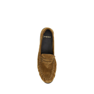 Saint Laurent Brown Calf Leather Bos Taurus Slip-On Loafers
