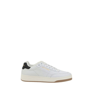 Saint Laurent White Calf Leather Bos Taurus Low Top Sneakers - VAZLUXE.COM