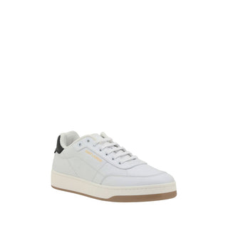 Saint Laurent White Calf Leather Bos Taurus Low Top Sneakers - VAZLUXE.COM