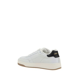 Saint Laurent White Calf Leather Bos Taurus Low Top Sneakers - VAZLUXE.COM
