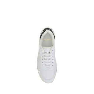 Saint Laurent White Calf Leather Bos Taurus Low Top Sneakers - VAZLUXE.COM