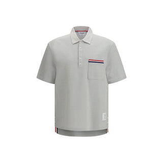 Thom Browne Gray Cotton Polo Shirt - VAZLUXE.COM