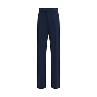 Ferragamo Blue Cotton Chino Pants - VAZLUXE.COM