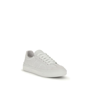 Ferragamo White Calf Leather Bos Taurus Sneakers - VAZLUXE.COM